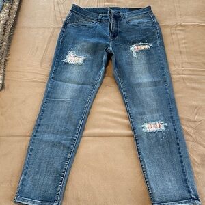 Joseph Ribkoff Blue Distressed Skinny Jeans